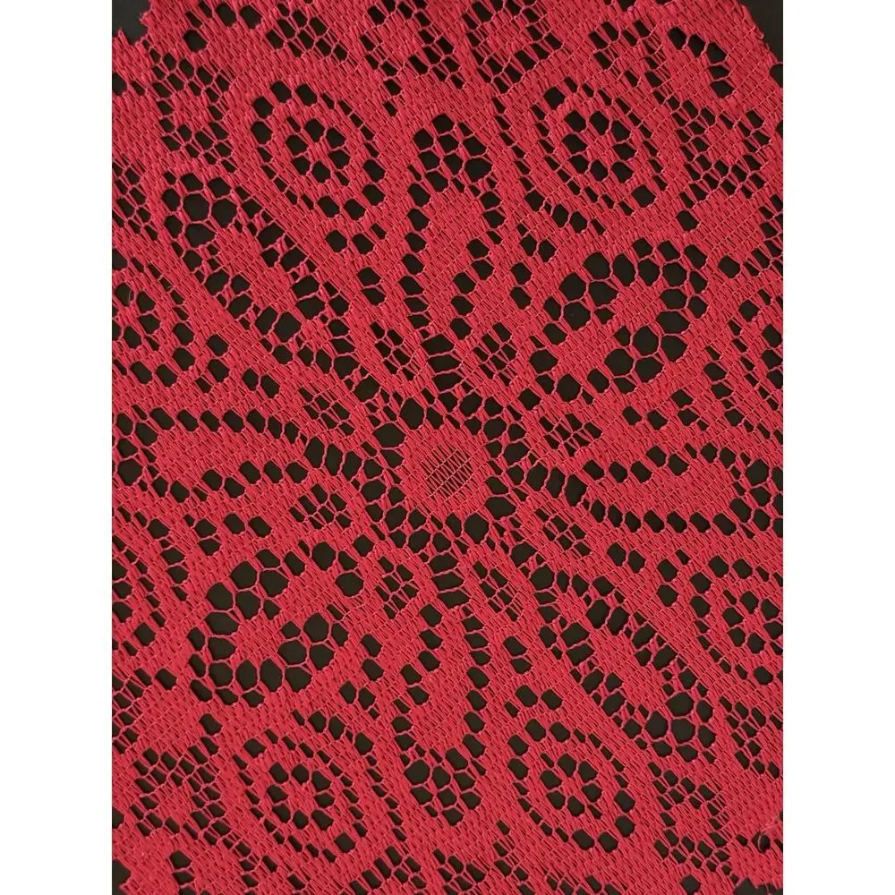 Vintage Red Lace Doily Bundle Set of 3 Holiday Christmas Valentine Table Decor